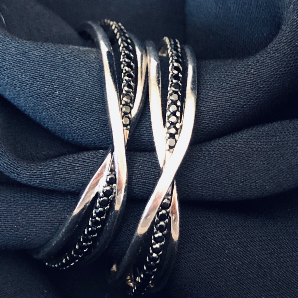 Black Spinel Hoops!